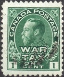 [King George V in Admiral Uniform Overprinted "War Tax", type AL]