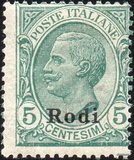 [Italian Stamps Overprinted "Rodi", type B]