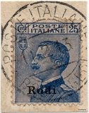 [Italian Stamps Overprinted "Rodi", type D]