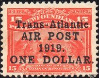 [Airmail - No. 61 Overprinted "Trans-Atlantic - AIR POST. - 1919. - ONE DOLLAR", type CD]