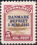 [Liberation of Denmark - No. 8-16 Overprinted "DANMARK - BEFRIET - 5 MAJ 1945", type I1]