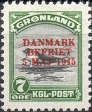 [Liberation of Denmark - No. 8-16 Overprinted "DANMARK - BEFRIET - 5 MAJ 1945", type I2]