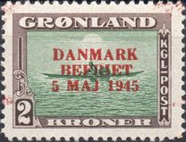 [Liberation of Denmark - No. 8-16 Overprinted "DANMARK - BEFRIET - 5 MAJ 1945", type M]