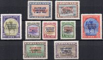 [Liberation of Denmark - No. 8-16 Overprinted "DANMARK - BEFRIET - 5 MAJ 1945", type I]