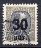 [Surcharged "30 aur" and "50 aur", type Q]