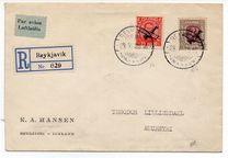 [Overprinted for use as Airmail, Tipi W]