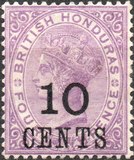 [Queen Victoria Surcharged in London. "CENTS" Tall & Slim. See also No.14-19, type D2]