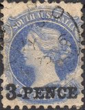 [No 23 New Colour Overprinted "3-PENCE" in Black or Red, Tipe B5]