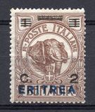 [Italian Postage Stamps Overprinted "ERITREA" in Dark Blue or Red & Surcharged, Typ W]