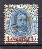 [Italy Postage Stamp Surcharged "1 PIASTRA 1", type A]
