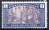 [Holy Year - Italian Postage Stamps Overprinted in Red or Black "ERITREA", type Y4]