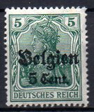 [German Empire Postage Stamps Surcharged "F and Cent" & Overprinted "Belgien", tip B2]