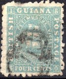 [Sailing Ship "Sandbach" - 1mm Between Value and "CENTS". See also No.12-20, type G6]