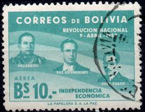 [The 1st Anniversary of the Revolution of April 9th, 1952 - Villarroel, Paz Estenssoro and Siles Zuazo, тип HS8]