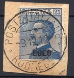 [Italian Postage Stamps Overprinted "EGEO", type B]