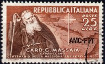 [Cardinal Massaia - Italy Postage Stamp Overprinted "AMG-FTT", Tipo BZ]