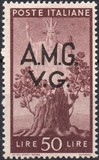[Italian Postage Stamps Overprinted "A.M.G.V.G.", type A21]