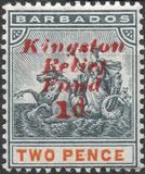 [No. Overprinted "Kingston - Relief - Fund. - 1d.", Typ M]