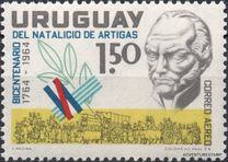 [Airmail - the 200th Anniversary of the Birth of General Jose Artigas, type QO]