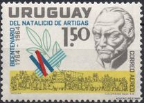 [Airmail - the 200th Anniversary of the Birth of General Jose Artigas, type QO]