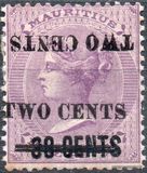 [Surcharged "TWO CENTS", type AE3]