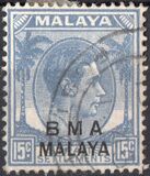 [Straits Settlements Postage Stamps Overprinted "B M A MALAYA" in Black or Red Colour, type A8]