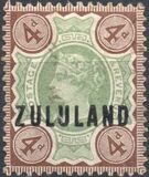[Great Britian Postage Stamps Overprinted "ZULULAND", type B5]