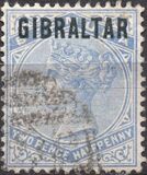[Queen Victoria, 1819-1901 - Bermuda Stamps Overprinted "GIBRALTAR" in Black, type A3]