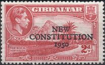 [Overprinted "NEW CONSTITUTION 1950", type AF]