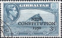 [Overprinted "NEW CONSTITUTION 1950", type AF1]
