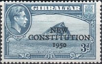 [Overprinted "NEW CONSTITUTION 1950", type AF1]