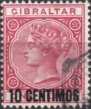 [Queen Victoria, 1819-1901 - Stamps of 1886 Surcharged "CENTIMOS", tipo F1]