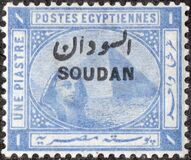 [Sphinx and Pyramid - Egypt Postage Stamps Overprinted "SOUDAN", type E]