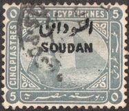 [Sphinx and Pyramid - Egypt Postage Stamps Overprinted "SOUDAN", type G]