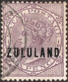 [Natal Postage Stamp No. 52 Overprinted "ZULULAND", type A3]