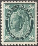 [Queen Victoria - Maple Leaf in Corners, type P1]