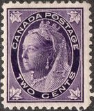 [Queen Victoria - Maple Leaf in Corners, type P2]