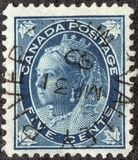 [Queen Victoria - Maple Leaf in Corners, type P4]