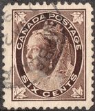 [Queen Victoria - Maple Leaf in Corners, type P5]