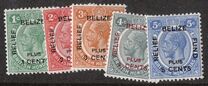 [Reconstruction- No. 89 & 91-94 Surcharged, Overprinted BELIZE/RELIEF/FUND, Tip Z]