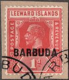 [Leeward Island Postage Stamps Overprinted "BARBUDA", type A1]