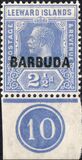 [Leeward Island Postage Stamps Overprinted "BARBUDA", type A3]