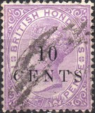 [Queen Victoria Surcharged Locally. "CENTS" Low & Wide. See also No.21-25, type B5]