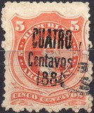 [Números 25 y 27 sobrecargados "1884" + valor., tipo W9]