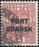 [Polish Postage Stamps Overprinted "PORT GDAŃSK" - Eagle on Striped Background, type I2]