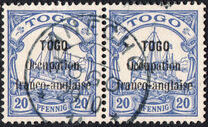 [German Togo Postage Stamps Overprinted "TOGO Occupation franco-anglais" - 2mm Between "TOGO" & "Occupation", type B]
