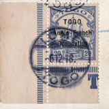 [German Togo Postage Stamps Overprinted "TOGO Occupation franco-anglais" - 2mm Between "TOGO" & "Occupation", type B]