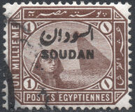 [Sphinx and Pyramid - Egypt Postage Stamps Overprinted "SOUDAN", type A]