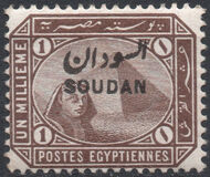 [Sphinx and Pyramid - Egypt Postage Stamps Overprinted "SOUDAN", type A]