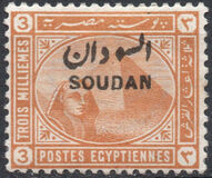 [Sphinx and Pyramid - Egypt Postage Stamps Overprinted "SOUDAN", type C]